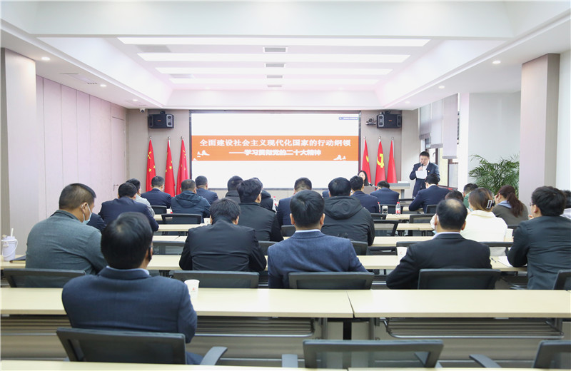 為深刻領會中共二十大召開的重大意義,準確把握中共二十大的精神實質，安徽公司黨支部于2022年11月15日召開學習黨的二十大報告專題會議，特邀請安徽省委宣講團副團長肖文婷同志作專題授課